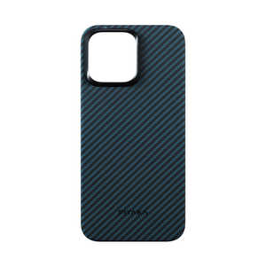 PITAKA MagEZ Case 4 for iPhone 15 Pro Max(6.7インチ) アラミド繊維ケース ［Black/Blue Twill］ 1500D ブルー KI1508PM
