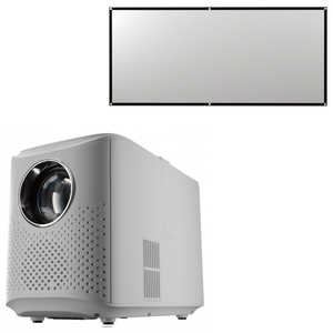 AREA ミラーレスLEDプロジェクター&フック式100インチ簡易スクリーンセット LED PROJECTOR4 SET ホワイト MS-PJHD04ST-WH AREA ミラーレスLEDプロジェクター&フック式100インチ簡易スクリーンセット LED PROJECTOR4 SET ホワイト MS-PJHD04ST-WH
