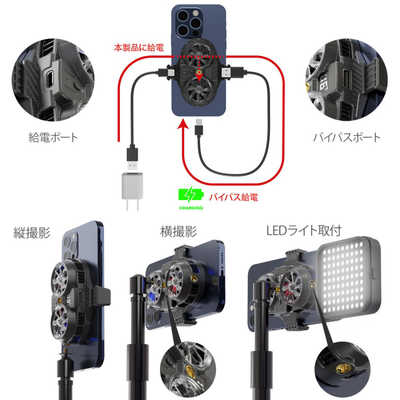 AREA ペルチェ素子 2基搭載 スマートフォン用冷却ファン「PELTIER