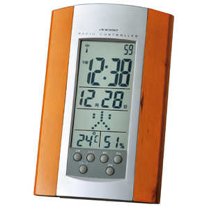 ＜コジマ＞ アデッソ 木目の暖かなデザインのデジタル電波時計 8255H