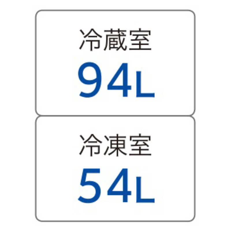 ORIGINALSELECT ORIGINALSELECT 冷蔵庫 2ドア URBAN CAFE SERIES ステンレスブラック 右開き 148L 直冷式 JR-XP2NF148E-XK JR-XP2NF148E-XK