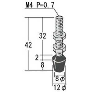 大阪角田興業 ゴム付ボルト M4X32 RBT4L