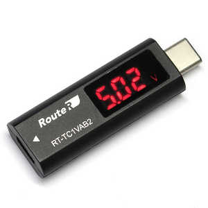 ルートアール 〔USB-C〕 USB PD対応 USB Type-C電圧・電流チェッカー ブラック RT-TC1VAB2
