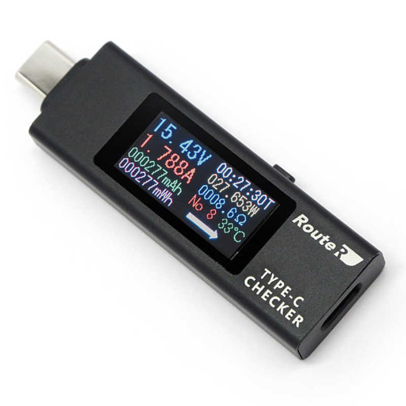 ルートアール ルートアール 〔USB-C〕 双方向･メタル筐体･多機能表示 USB Type-C電圧･電流チェッカー(ケーブルレスモデル) ブラック RTTC4VABK RTTC4VABK