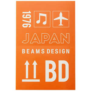 BEAMSDESIGN BEAMS DESIGN トランクラベルスクエアステッカー オレンジ ﾄﾗﾝｸﾗﾍﾞﾙｽｸｴｱｽﾃｯｶｰ