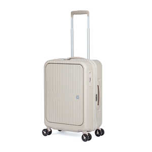 A.L.I スーツケース ジッパータイプ 宿泊目安：1～3日間 037L 拡張機能搭載 ワンタッチフロントオープン キャスターストッパー Pitaflat ラテ PIF-8811-18W