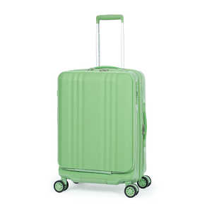 A.L.I スーツケース ジッパータイプ 宿泊目安：4～6日間 055L 拡張機能搭載 フロントオープン キャスターストッパー 洗える内装 デカかるEdge2 アップルグリーン ALI-078-22FW