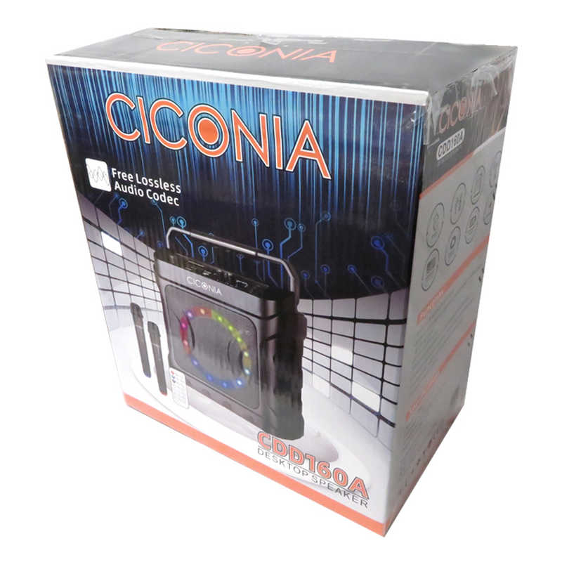 CICONIA CICONIA デスクトップスピーカー ブルートゥーススピーカー「ワイヤレスマイク2本付属」 CICONIA(チコニア) ブラック [Bluetooth対応] CDD160A CDD160A