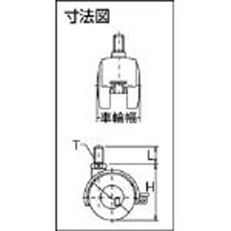 ユーエイキャスター ユーエイキャスター 双輪キャスター自在S付車50径ナイロン車輪M12 P1.75 P50TS P50TS