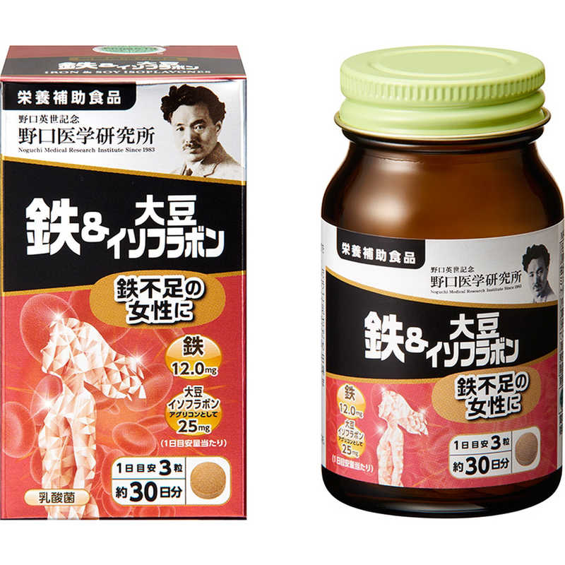 野口医学研究所 野口医学研究所 鉄&大豆イソフラボン 90粒(約30日分)【栄養補助食品】  