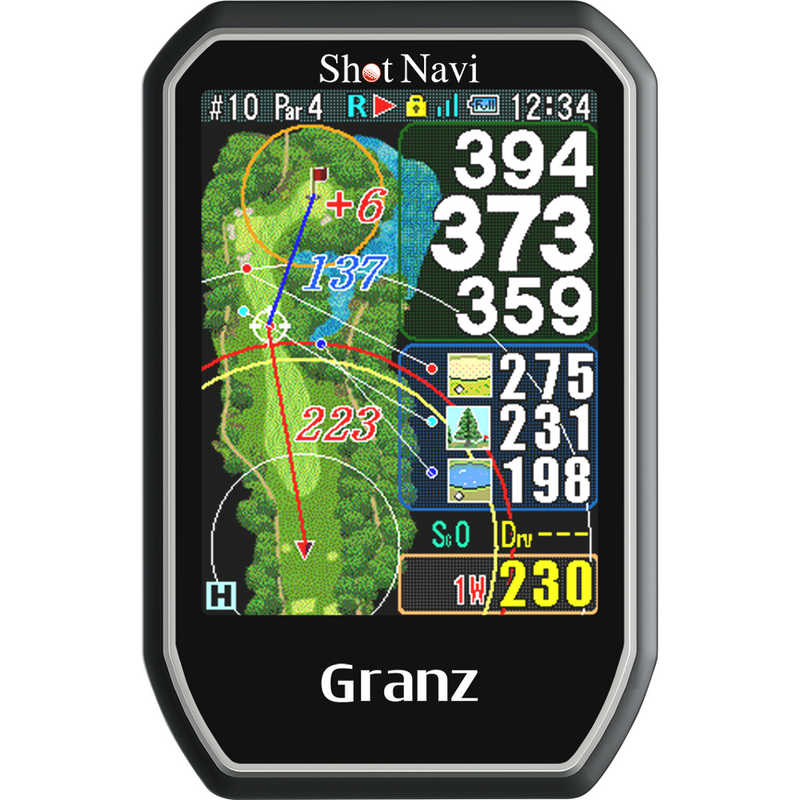 ショットナビ ショットナビ ハンディタイプ GPSゴルフナビ ショットナビ グランツ Shot Navi Granz(43.8×67.5×14mm/ブラック) GRANZ BK Granz-BK Granz-BK