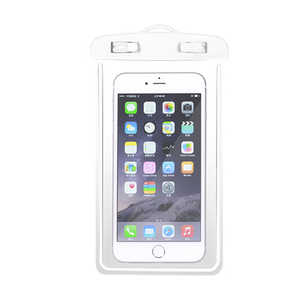 ビーサイレンス 防水スマホバック蓄光タイプ IPX8防水規格 水没防止アイテム ホワイト BE-1326-WH