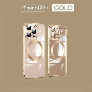 ROYALMONSTER iPhone 13Pro 用ケース(マグセーフ･クリアゴールド) ROYAL MONSTER GD RM-3980iproGK