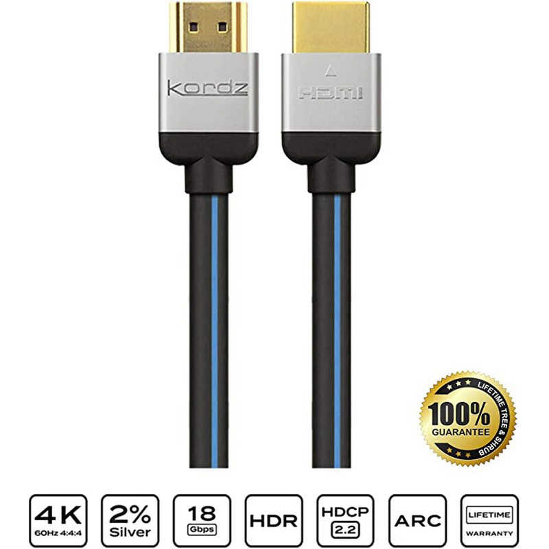 KORDZ KORDZ HDMIケーブル EVS-R シルバー [2.4m /HDMI⇔HDMI /スタンダードタイプ /4K対応] EVS-HD0240R EVS-HD0240R