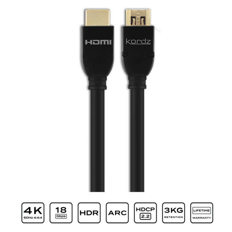 KORDZ KORDZ HDMIケーブル PRS3 PASSIVE ブラック [0.5m /HDMI⇔HDMI /スタンダードタイプ /4K対応] PRS3P-HD0050 PRS3P-HD0050