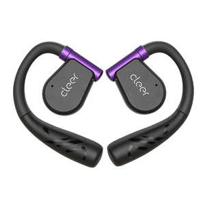 CLEER イヤーカフ型 完全ワイヤレスイヤホン GAME Edition Purple＆Black CLR-ARC2G-PB