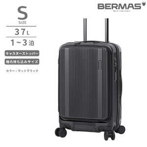 BERMAS 静音キャスター ストッパー付 フロントオープンキャリー 機内持ち込み Sサイズ Travel Smart (トラベルスマート) ［TSAロック搭載］ マットブラック 60550