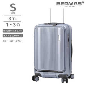 BERMAS 静音キャスター ストッパー付 フロントオープンキャリー 機内持ち込み Sサイズ Travel Smart (トラベルスマート) ［TSAロック搭載］ スチールブルー 60550