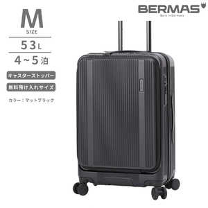 BERMAS 静音キャスター ストッパー付 フロントオープンキャリー 無料預け入れ Mサイズ Travel Smart (トラベルスマート) ［TSAロック搭載］ マットブラック 60551