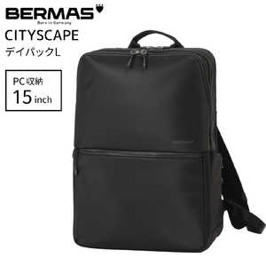 BERMAS デイパック Lサイズ PC収納15インチまで 撥水加工 軽量 大容量 ビジカジシリーズ ビジネスバッグ CITYSCAPE ブラック 60691 BERMAS デイパック Lサイズ PC収納15インチまで 撥水加工 軽量 大容量 ビジカジシリーズ ビジネスバッグ CITYSCAPE ブラック 60691