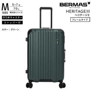 BERMAS フレームキャリー 無料預け入れ Mサイズ HERITAGE3 (ヘリテージ 3) ［TSAロック搭載］ グリーン 60544