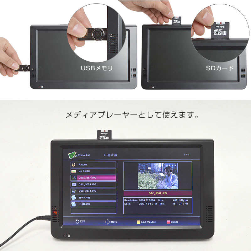 サンコー サンコー バッテリー内蔵10インチマルチメディアモニター [10V型] MBWHDM10 MBWHDM10