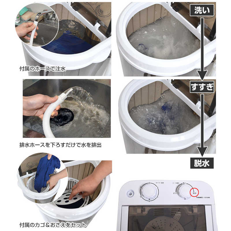 サンコー サンコー コンパクト洗濯機2 [洗濯2.0kg] SSWMANFM SSWMANFM