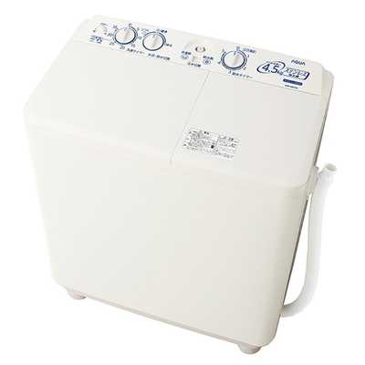 アクア AQUA 二槽式洗濯機 ホワイト [洗濯4.5kg /乾燥機能無 /上開き