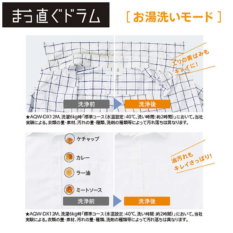 アクア　AQUA アクア　AQUA ドラム式洗濯乾燥機 洗濯12.0kg 乾燥6.0kg ヒートポンプ乾燥 (左開き)  AQW-DX12M-W ホワイト AQW-DX12M-W ホワイト