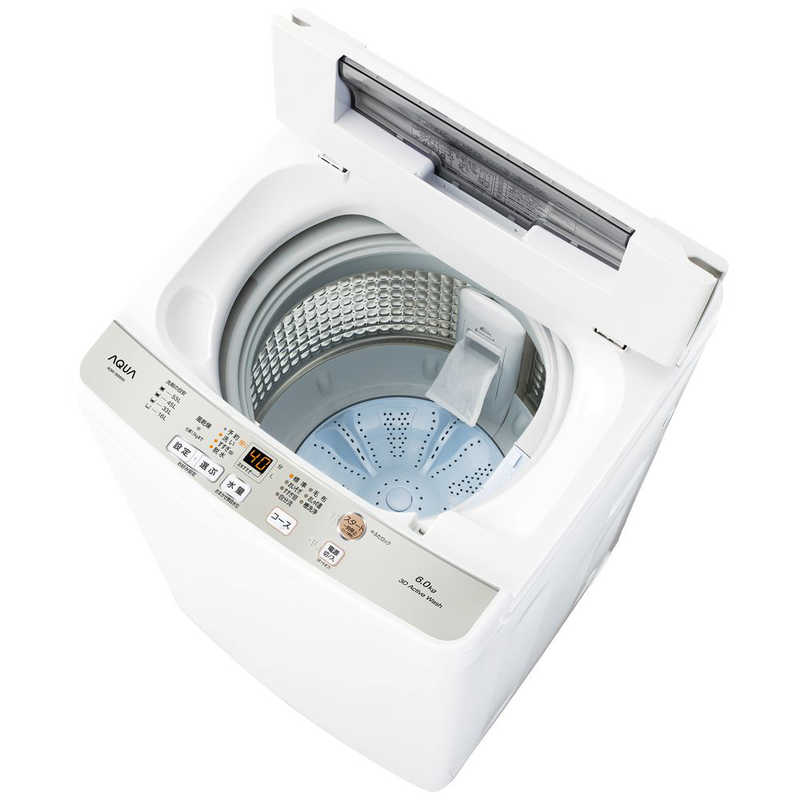 アクア　AQUA アクア　AQUA 全自動洗濯機 洗濯6.0Kg AQW-S6M-W ホワイト AQW-S6M-W ホワイト