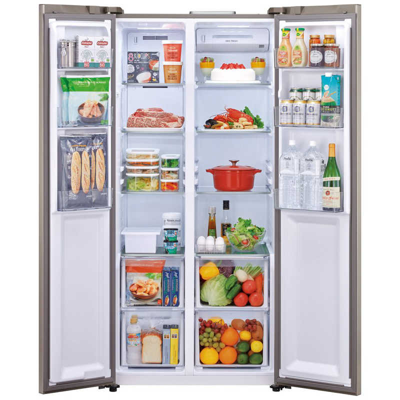アクア AQUA 冷蔵庫 2ドア フレンチドア 475L AQR-SBS48K-S ヘアラインシルバー の通販 | カテゴリ：冷蔵庫・キッチン家電 |  アクア AQUA | AQUA 家電通販のコジマネット - 全品代引き手数料無料