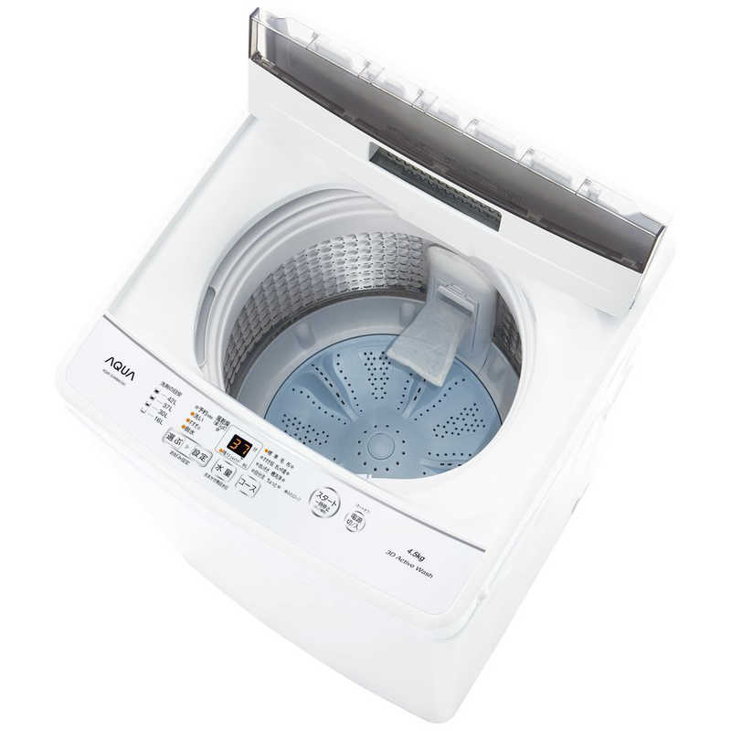 アクア　AQUA アクア　AQUA 全自動洗濯機 洗濯4.5kg AQW-S4MBK-W ホワイト AQW-S4MBK-W ホワイト