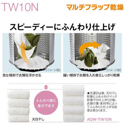 アクア AQUA 縦型洗濯乾燥機 洗濯10.0kg 乾燥5.0kg ヒーター乾燥(排気