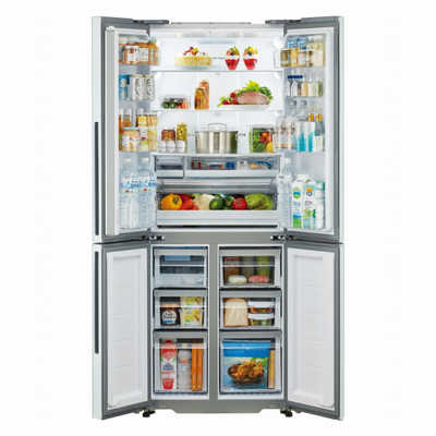 アクア AQUA 冷蔵庫 4ドア フレンチドア(観音開き) 420L AQR-TZ42N-S 