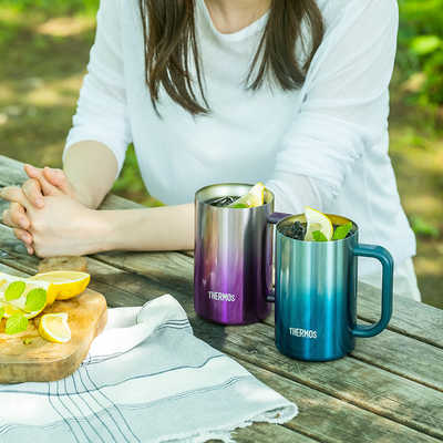 サーモス 食洗対応真空断熱ジョッキ600ml ブラック JDK-601C-BK の通販
