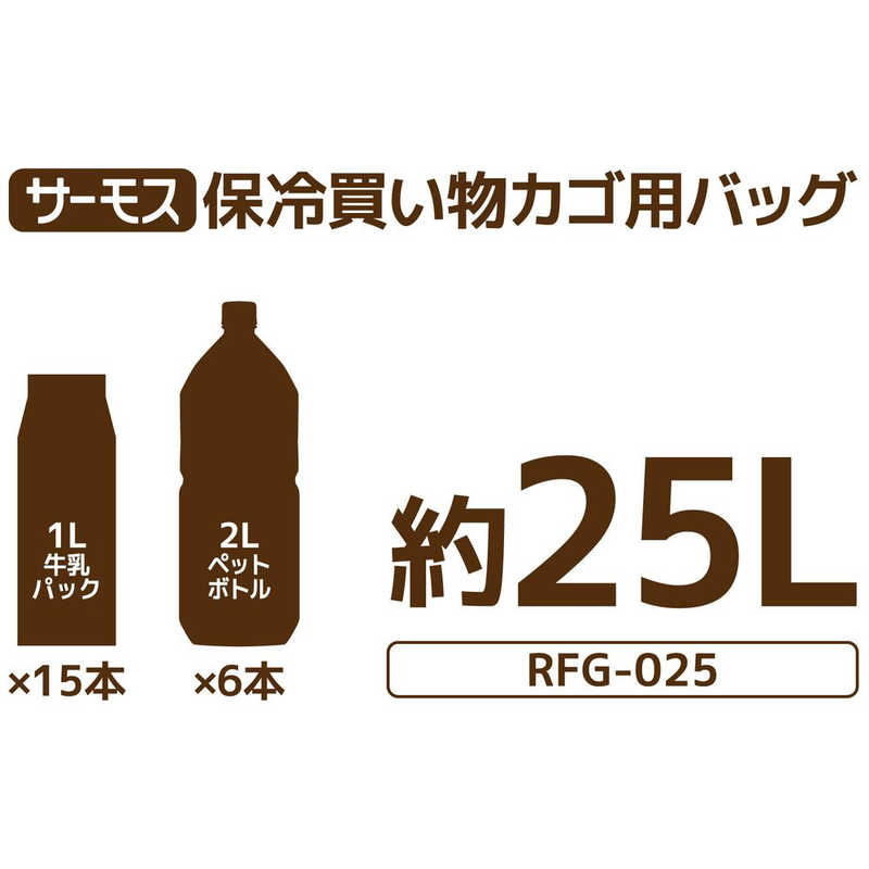 サーモス サーモス 保冷買い物カゴ用バッグ25L ナイトグレー RFG-025-N-GY RFG-025-N-GY