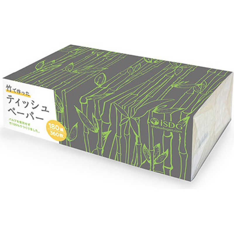 医食同源 医食同源 竹で作ったティッシュペーパー 180組 (360枚入)  