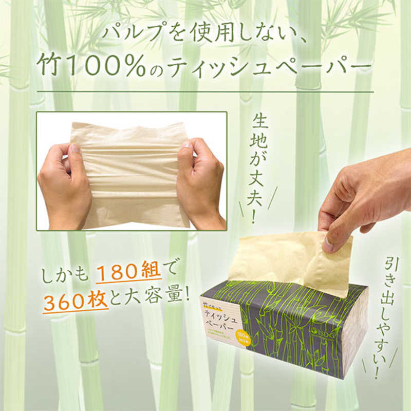 医食同源 医食同源 竹で作ったティッシュペーパー 180組 (360枚入)  