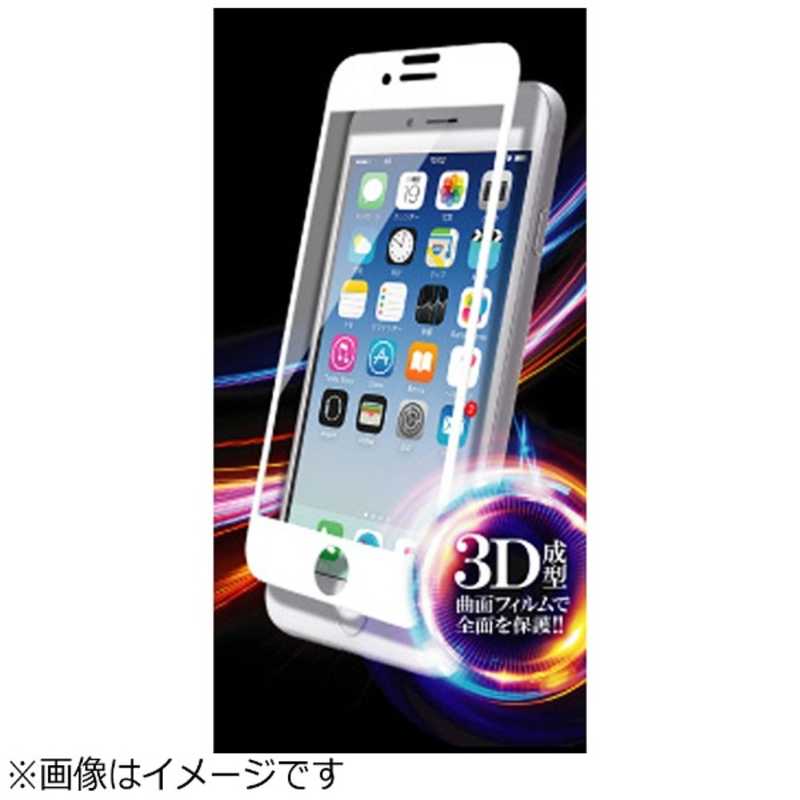 レイアウト レイアウト iPhone 7用　液晶保護ガラスフィルム 9H 全面保護 光沢 0.35mm　ホワイト　RT-P12RFG/CW RTP12RFGCW RTP12RFGCW