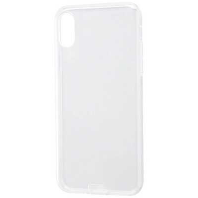 レイアウト iPhone X用 TPUソフトケース コネクタキャップ付き クリア