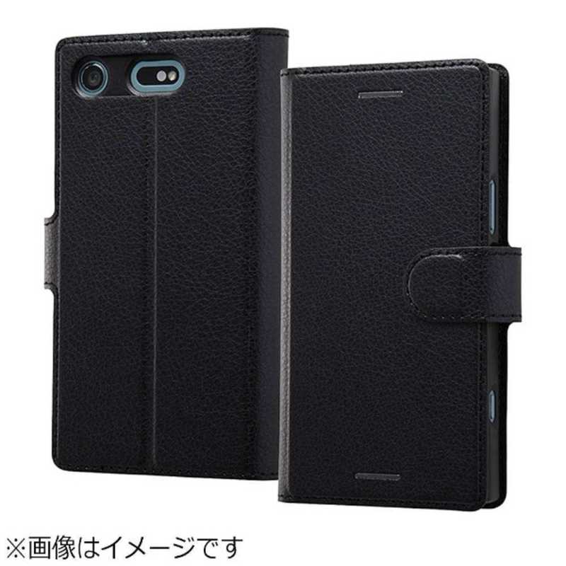 レイアウト レイアウト Xperia XZ1 Compact用 手帳型ケース シンプル マグネット ブラック RT-RXZ1CELC1/BB RT-RXZ1CELC1/BB