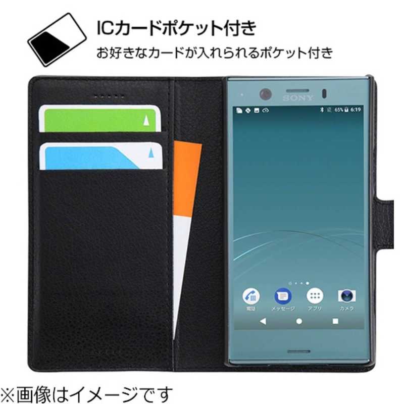 レイアウト レイアウト Xperia XZ1 Compact用 手帳型ケース シンプル マグネット ブラック RT-RXZ1CELC1/BB RT-RXZ1CELC1/BB