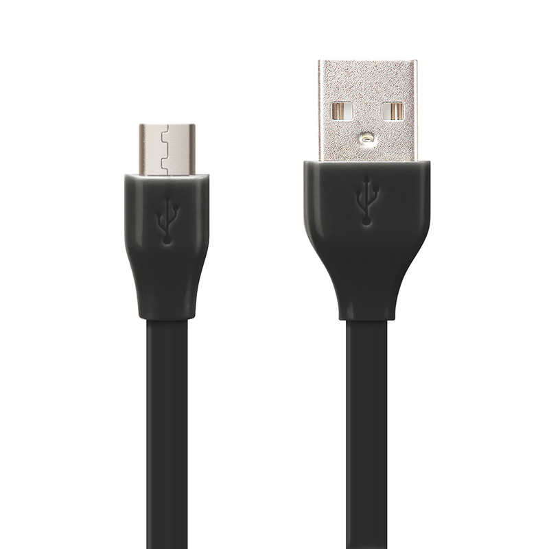 PGA PGA [micro USB] フラットケーブル 15cm ブラック [0.15m] PG-MUC01M06 PG-MUC01M06