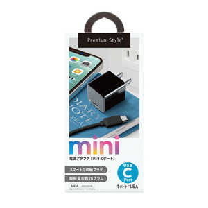 PGA ｍｉｎｉ電源アダプタ　ＵＳＢ－Ｃポート　ブラック Premium Style PG-CPAC15A01BK