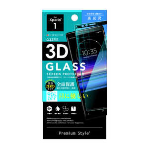 PGA Xperia 1用 3D液晶全面保護ガラス PG-XP1GL03 ブルｰライト/光沢