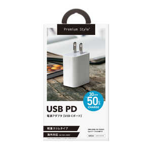 PGA USB PD 電源アダプタ USB-Cポート ホワイト Premium Style ホワイト PG-PD18AD2W
