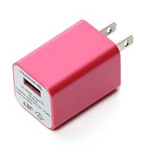 PGA スマホ用USB充電コンセントアダプタ2A iCharger ピンク PG-2ACUS03PK