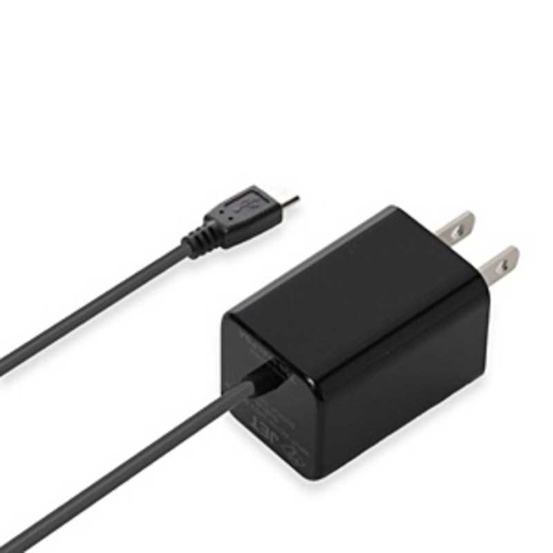 激安通販新作 PGA micro USB コンパクトケーブル一体型AC充電器 【１着でも送料無料】 PG-2ACMU01BK ブラック 2.0A 1.5m