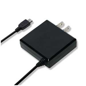 PGA [micro USB] ケーブル一体型AC充電器2A ブラック PG-2ACMU08BK