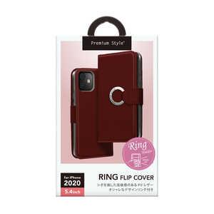PGA iPhone 12 mini 5.4インチ対応 リングフリップカバー Premium Style レッド PG-20FFP06RD